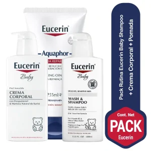 Pack Rutina Eucerin Baby Shampoo + Crema Corporal + Pomada